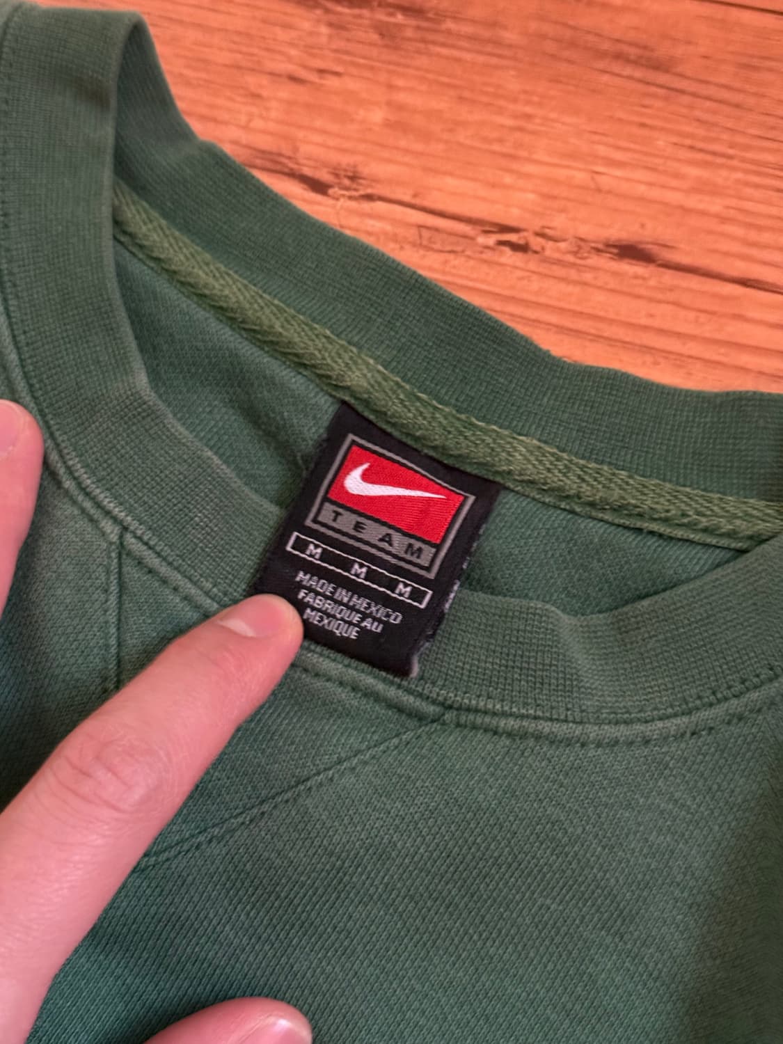 00s 나이키 스웻셔츠 자수로고 그린 L 상품이미지3