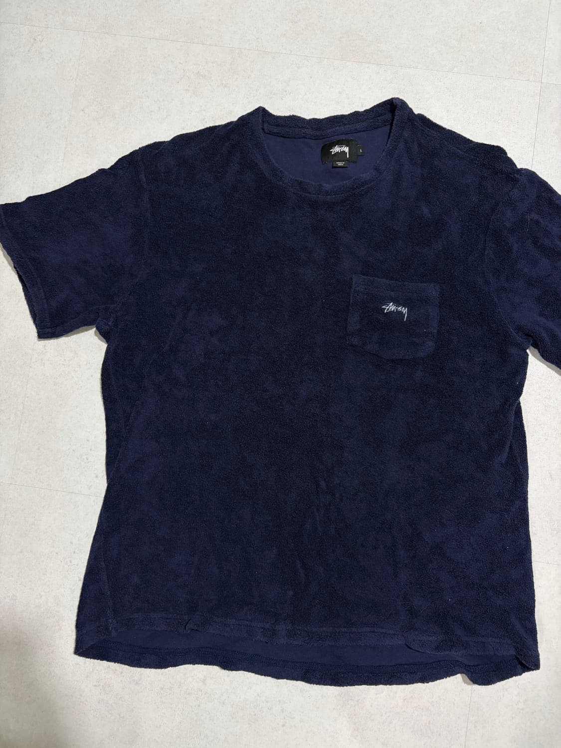 스투시 테리소재 한정라인 반팔 L 상품이미지2