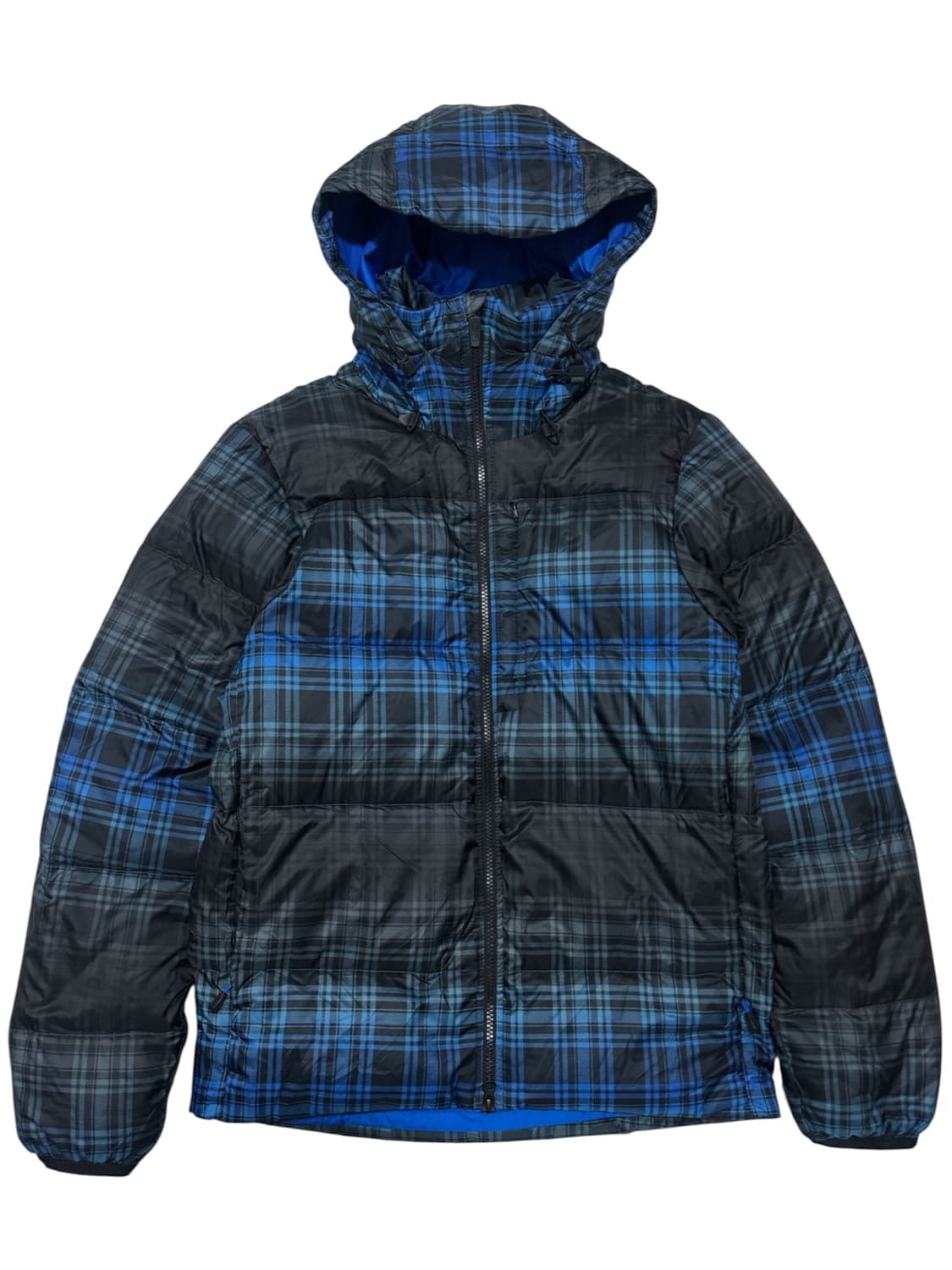 나이키 acg 타탄 블루체크 구스다운 경량 후드 패딩  상품이미지1