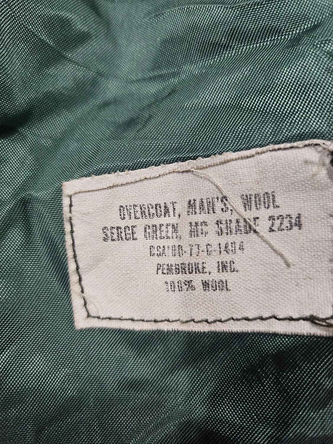 70s 미군오리지날 세이즈그린 울코트 상품이미지3