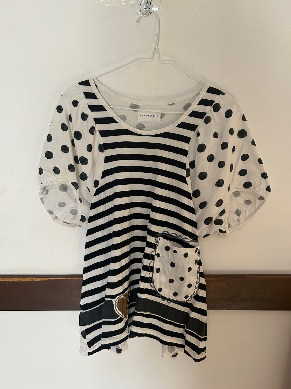 츠모리치사토 땡땡이 티셔츠  상품이미지1