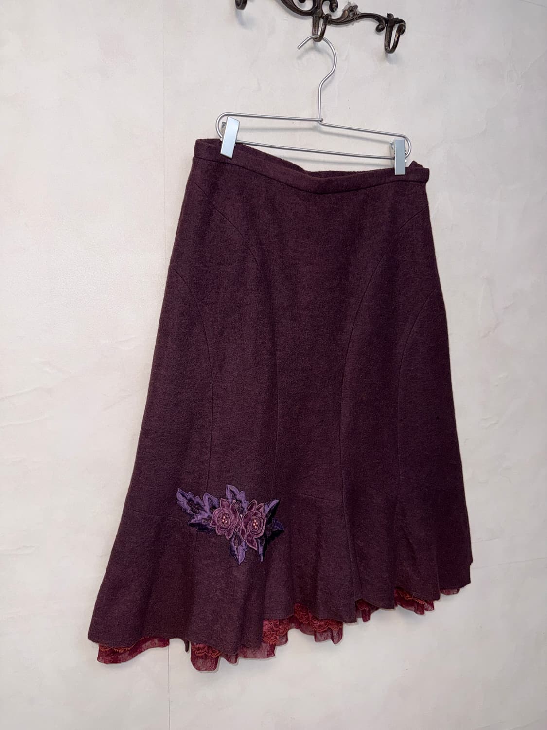 Violet wool fairy floral lace skirt 상품이미지2