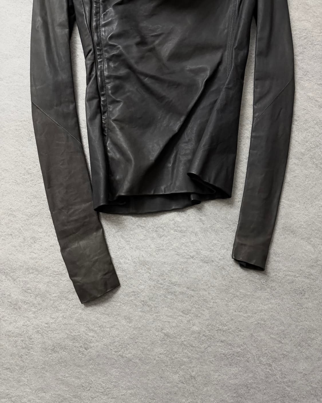 릭오웬스 2010FW 비대칭 하이넥 레더자켓 상품이미지7