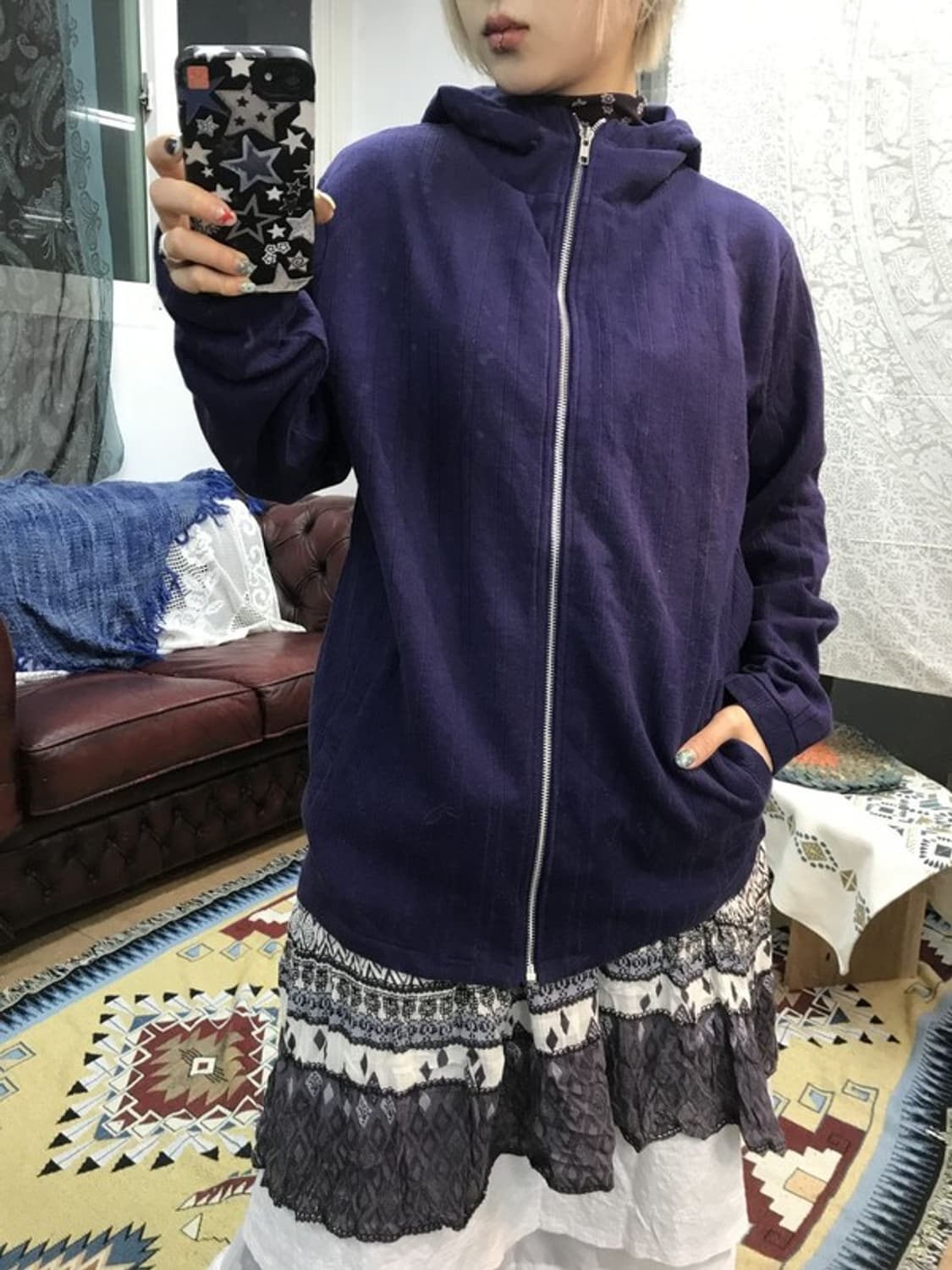 CARTLE ARCHE 제페니즈 빈티지 퍼플 후드집업 상품이미지2