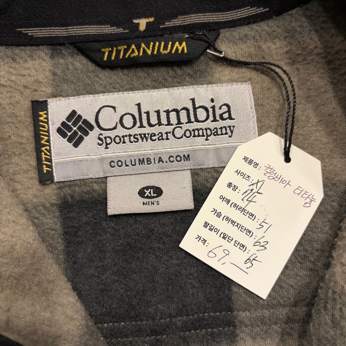 [XL] 컬럼비아 티타늄 체크 플리스 자켓 블랙 C266 상품이미지5