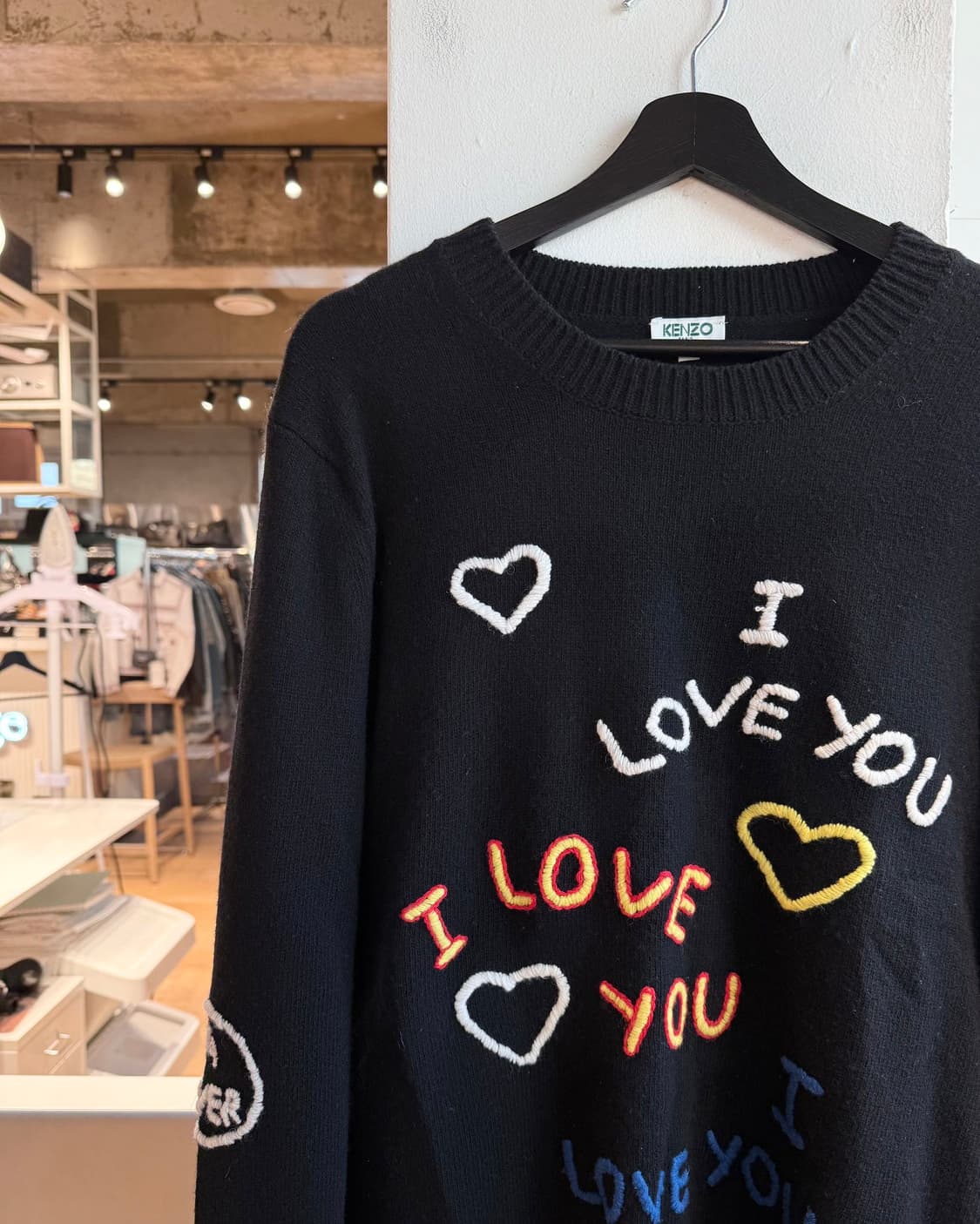 겐조 블랙 16FW i love you 캡슐 울 니트  상품이미지4