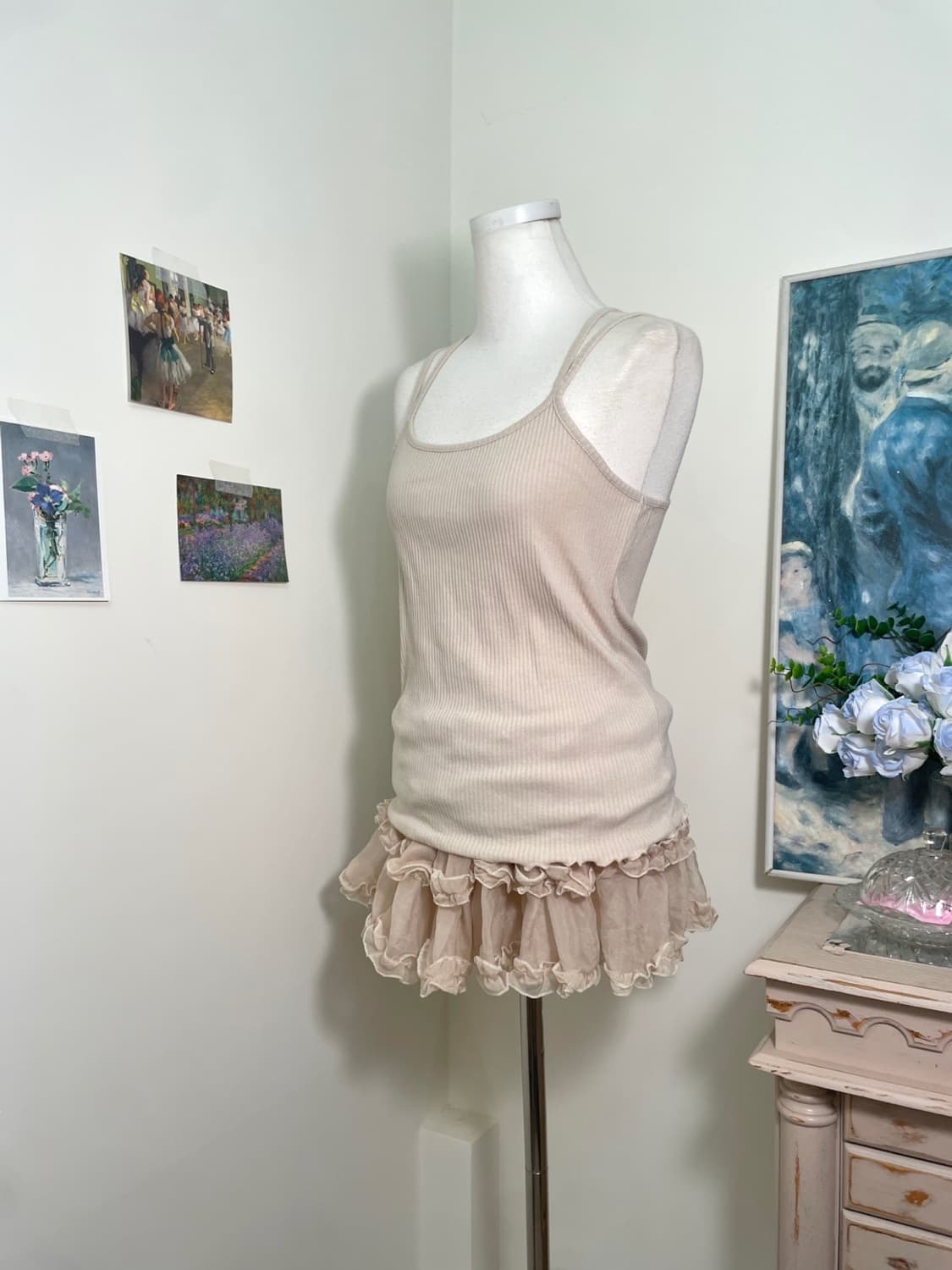 beige inner sleeveless&shirring v-neck k 상품이미지7
