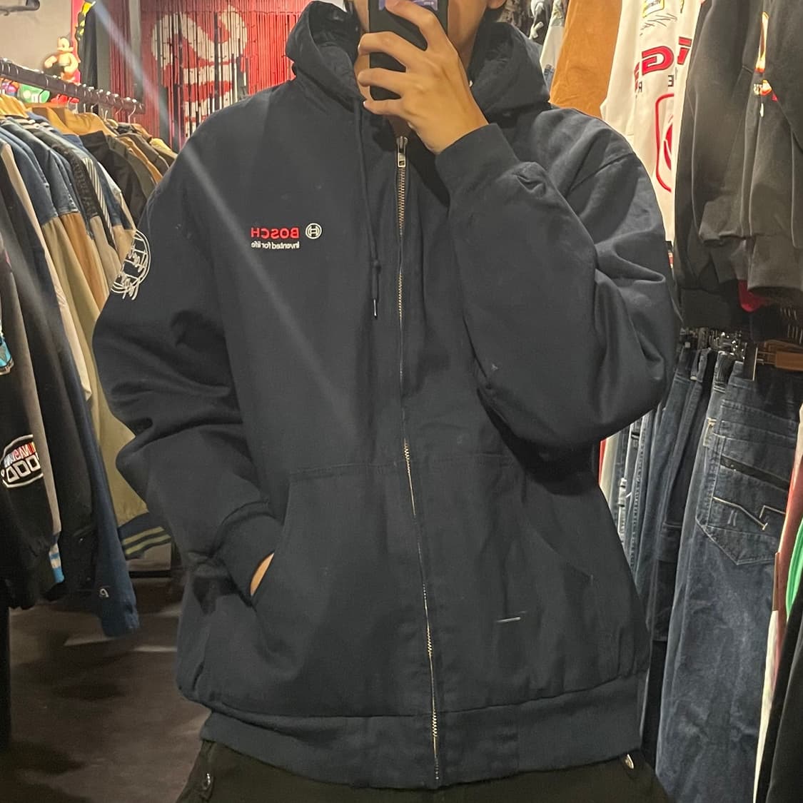 [IM] VTG 네이비 후드 워크자켓  상품이미지3