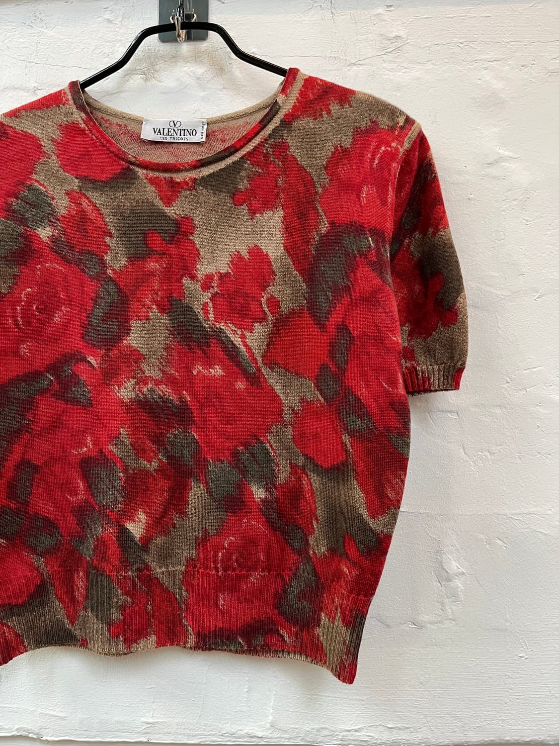 Valentino 로즈 반팔 울 니트 42 상품이미지4