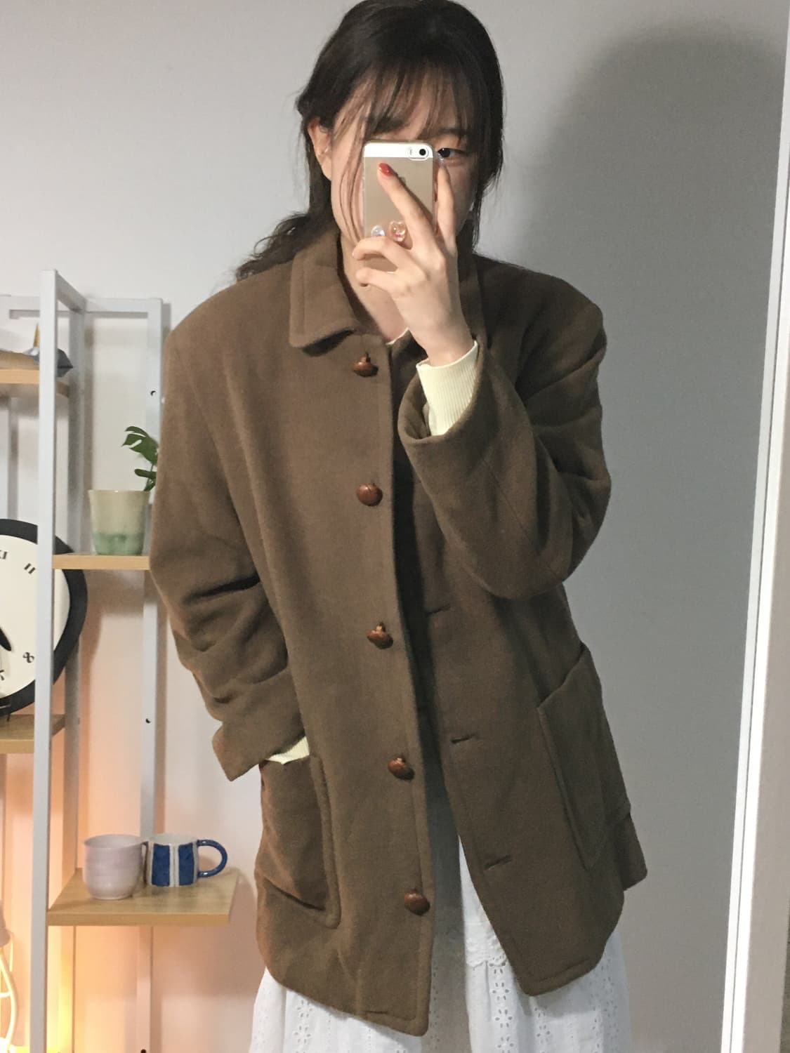 Modemoislle nonnon 브라운 코트 상품이미지3