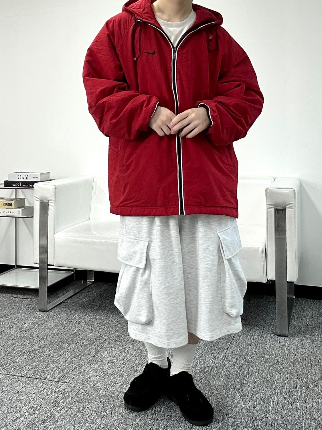 나이키 올드스쿨 레드 바람막이 자켓 XXL  상품이미지5