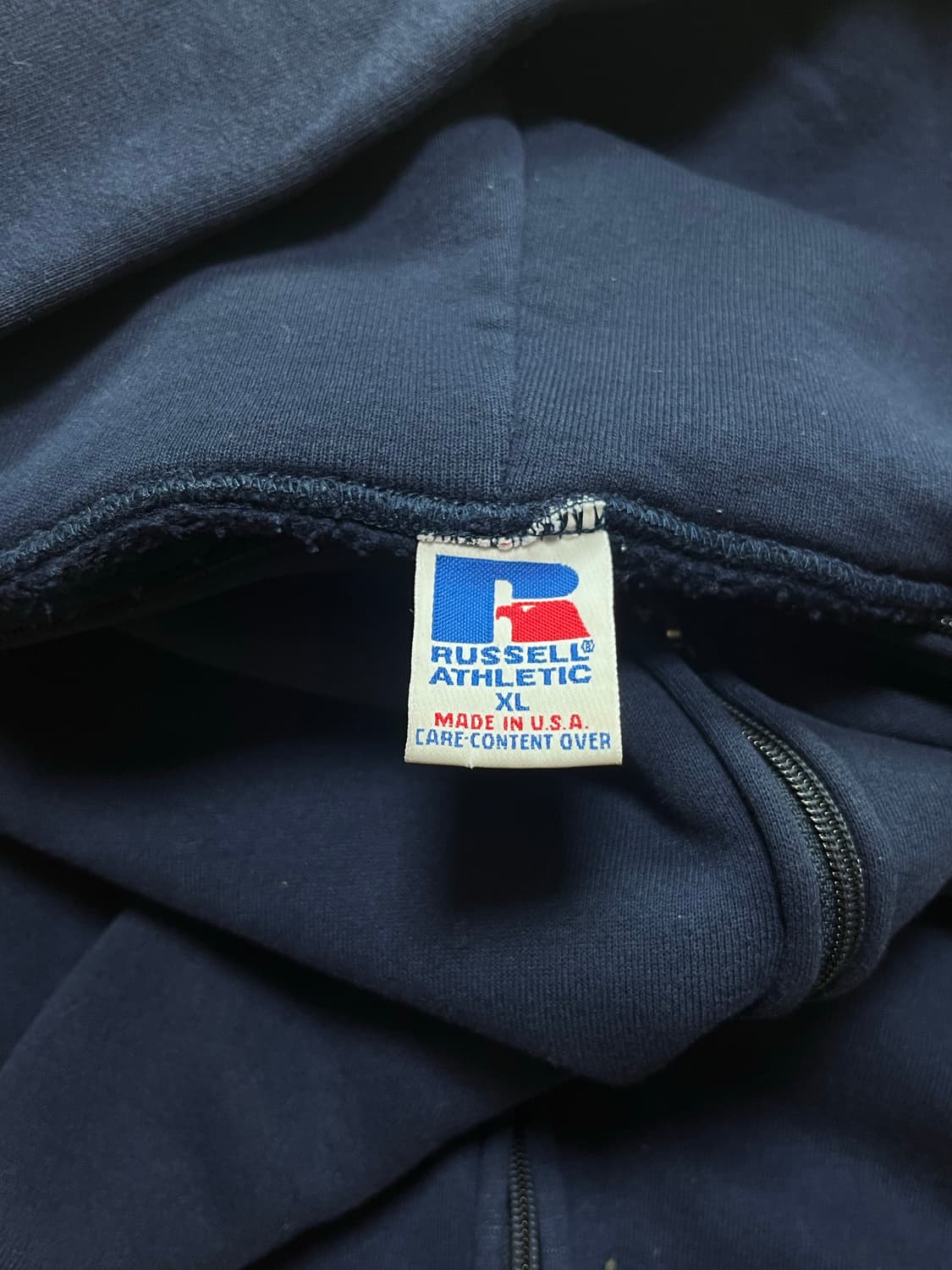 빈티지 USA 러셀 후드집업 XL 네이비 상품이미지3