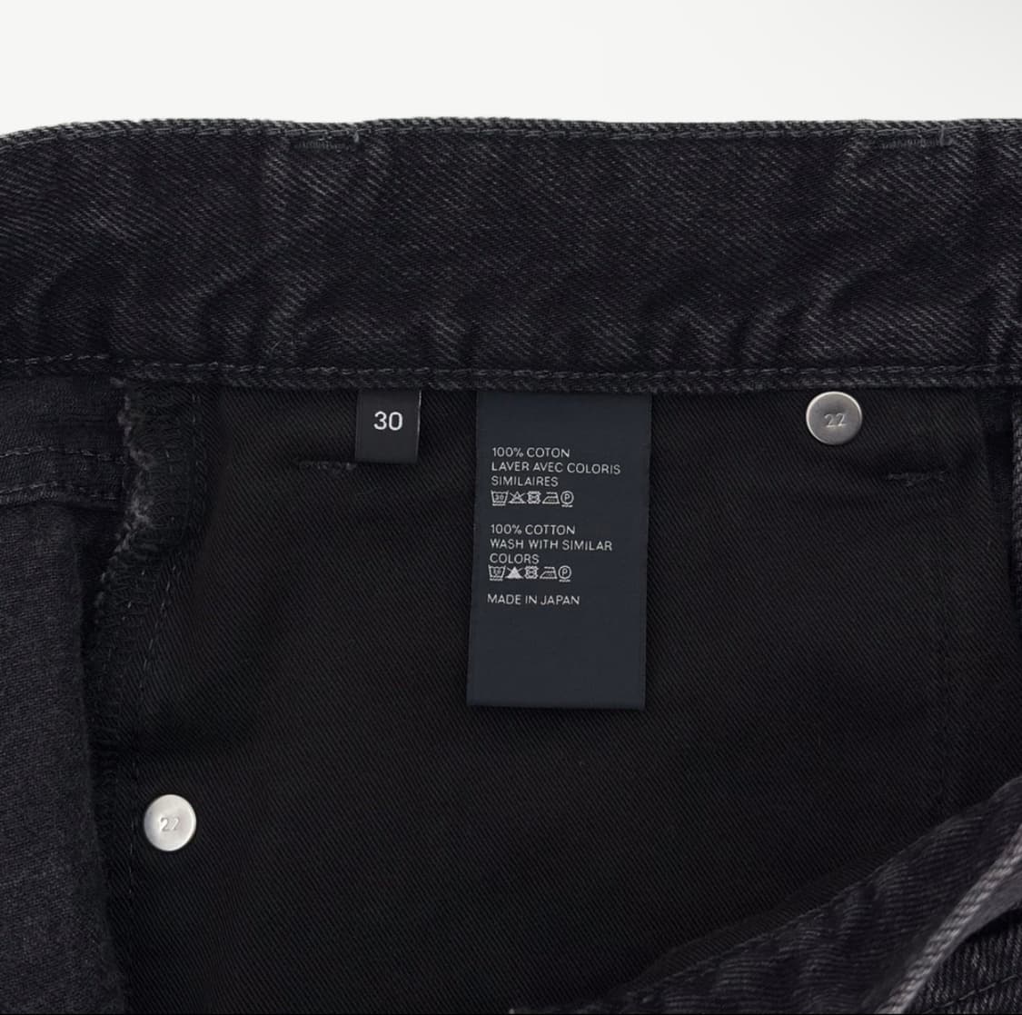 [30] 셀린느 남성 워싱 코튼 데님 스트레이트 진 팬츠 청바지 블랙 상품이미지7