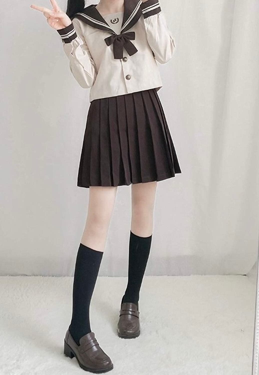 Vintage brown JK sailor school uniform 상품이미지9