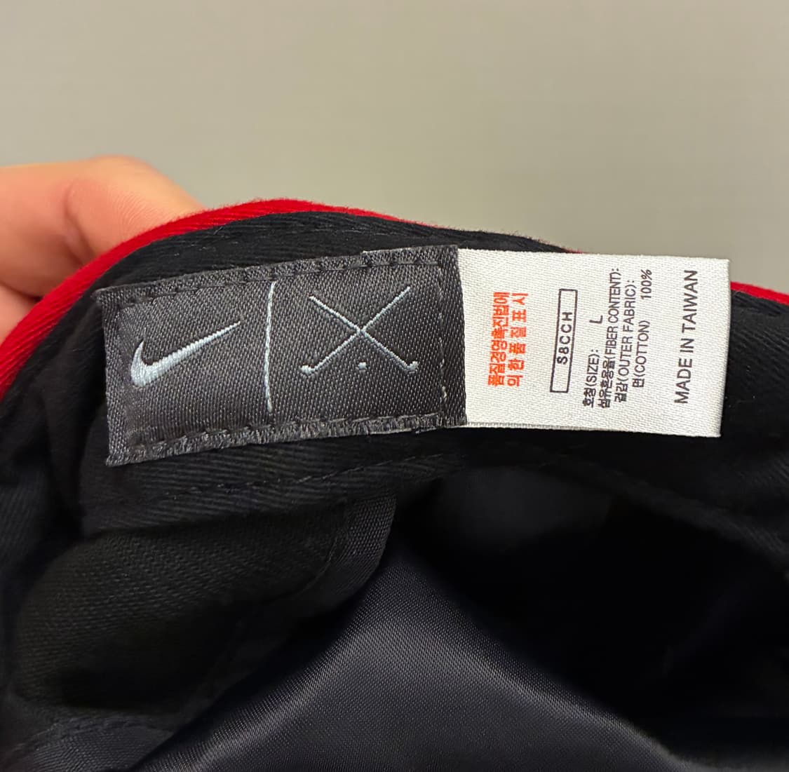 (M)90s 나이키 스포츠 코튼 빈티지 베레모 캡 모자 블랙레드 상품이미지9