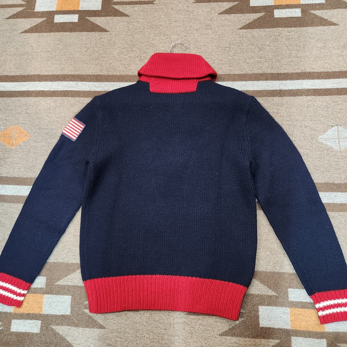 폴로랄프로렌 메리노울 성조기 숄카라 니트 L 피셔맨 상품이미지7