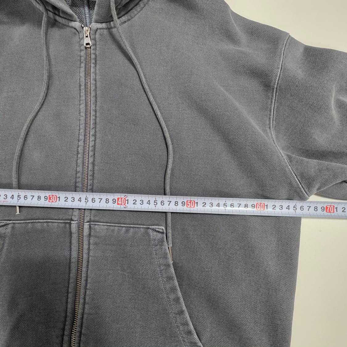 0702 소버먼트 [SOVERMENT] 오버핏 워싱 후드 집업 L 그레이 상품이미지6