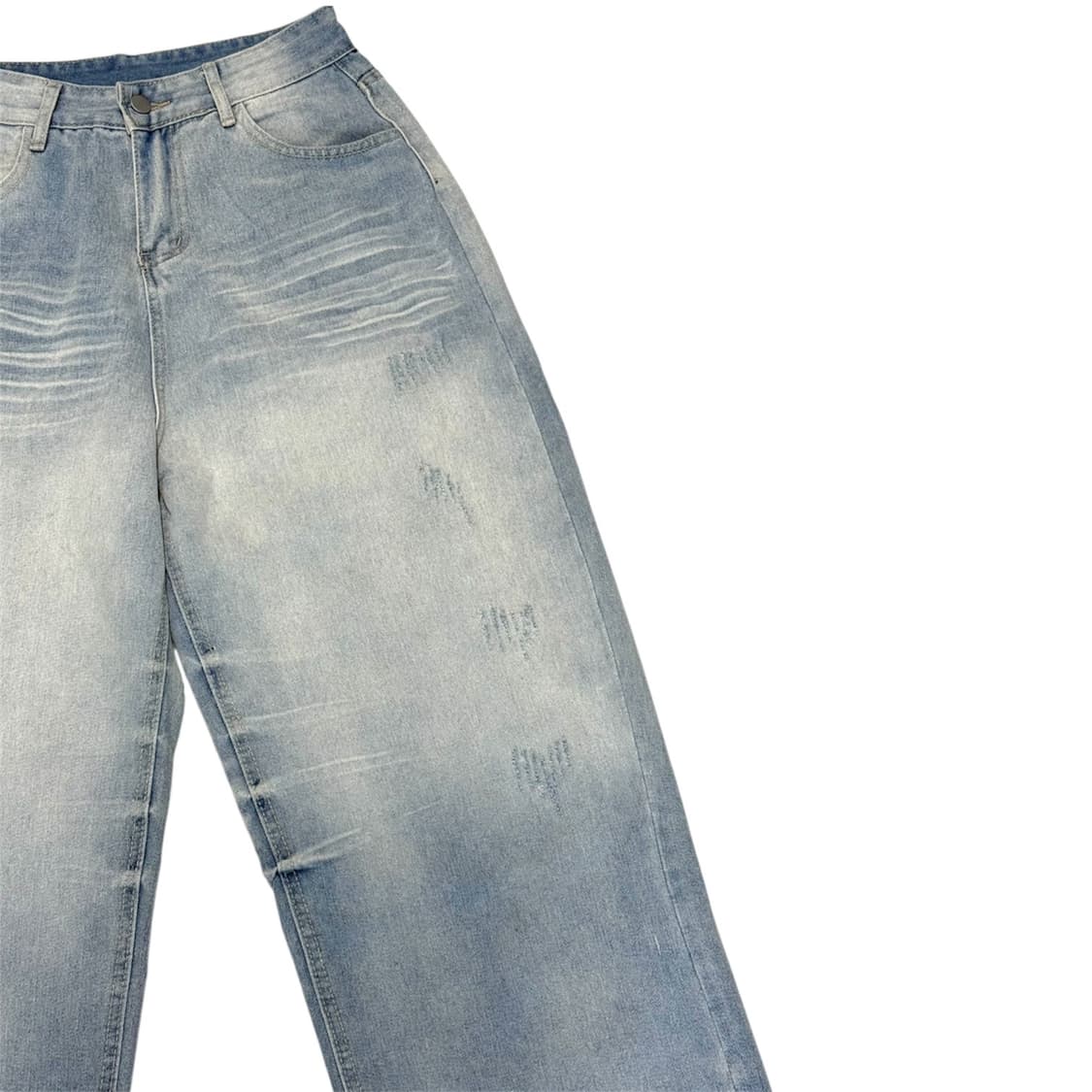 데미지 빈티지 크림워싱 데님 팬츠  상품이미지6