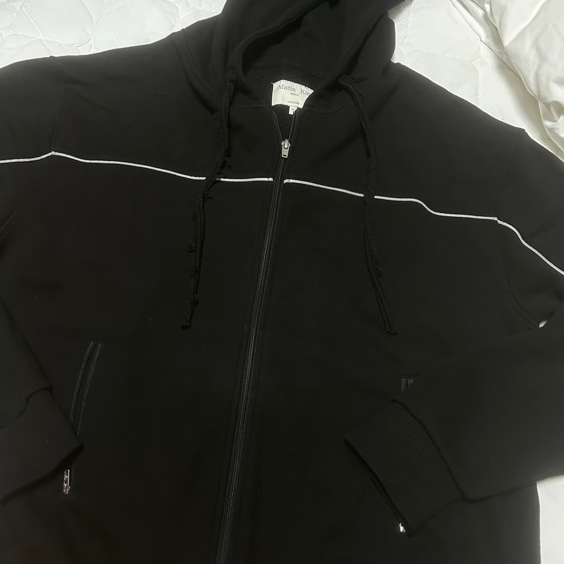 마뗑킴 애플리케 후드집업 블랙 상품이미지4