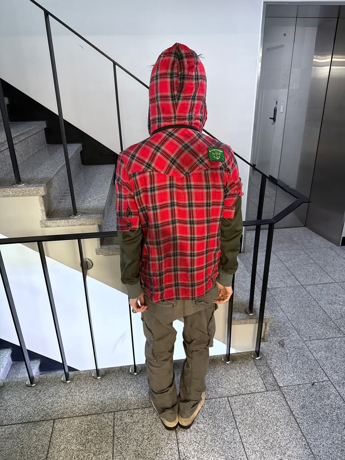 patch hooded check shirt 상품이미지4
