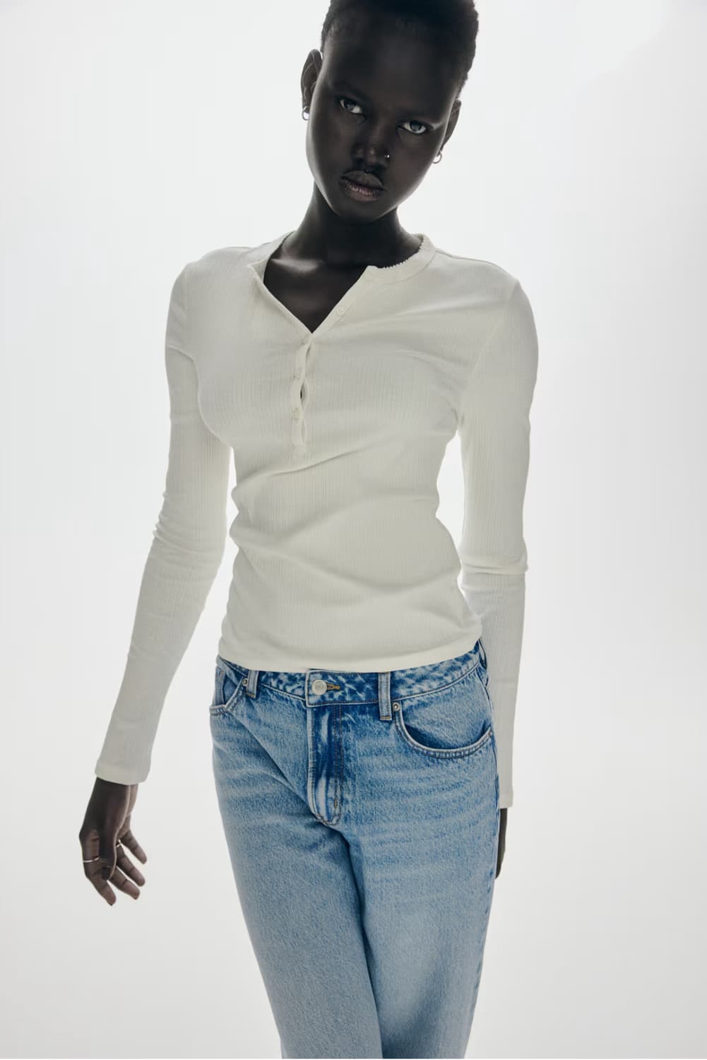 H&M 버튼업 탑 상품이미지2