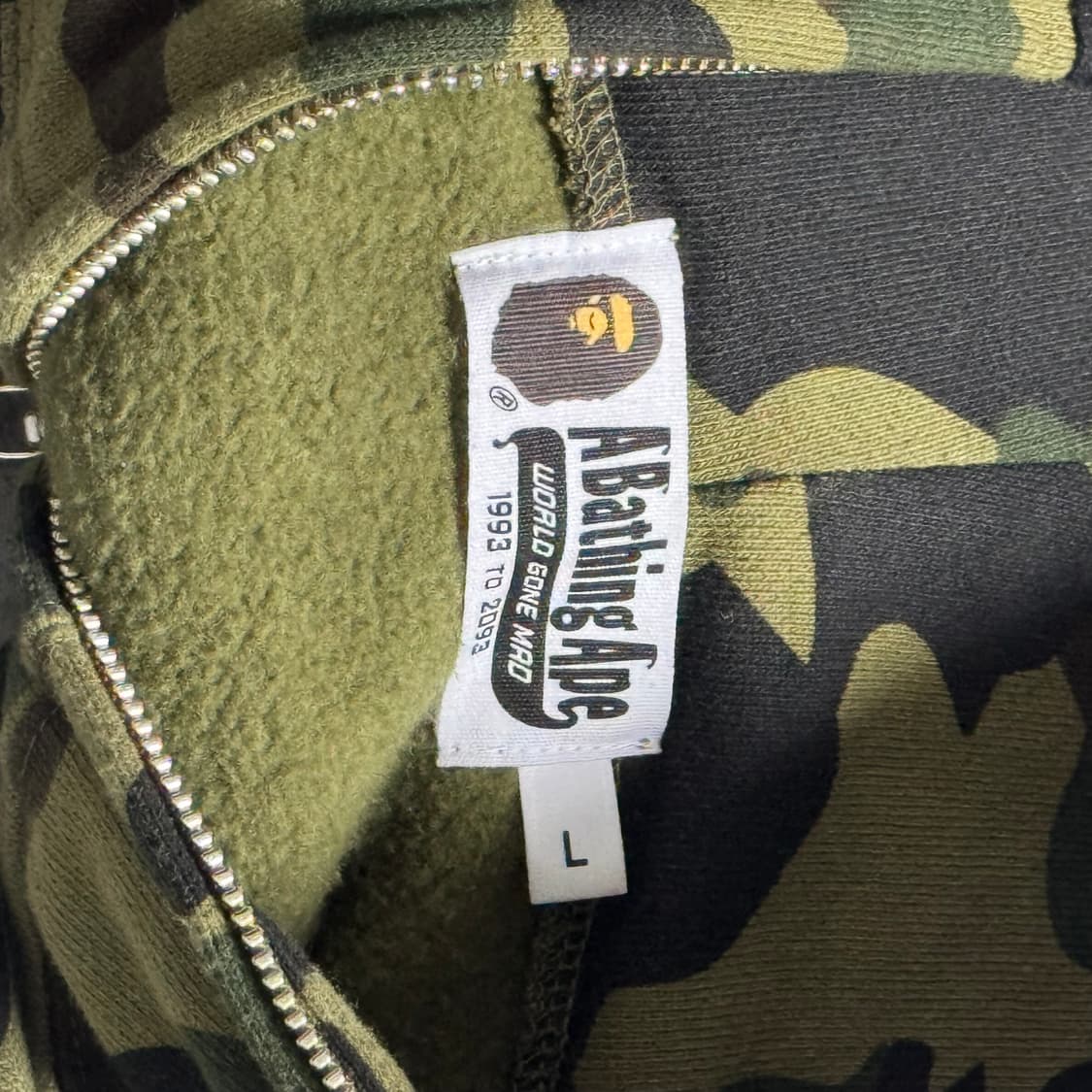 베이프 퍼스트 카모 샤크 풀 집 후드 아미 그린 L  상품이미지2