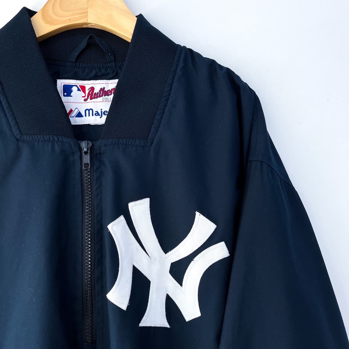 마제스틱 뉴욕 양키즈 NY로고 폴리쉘 하프집업 웜업 상품이미지3