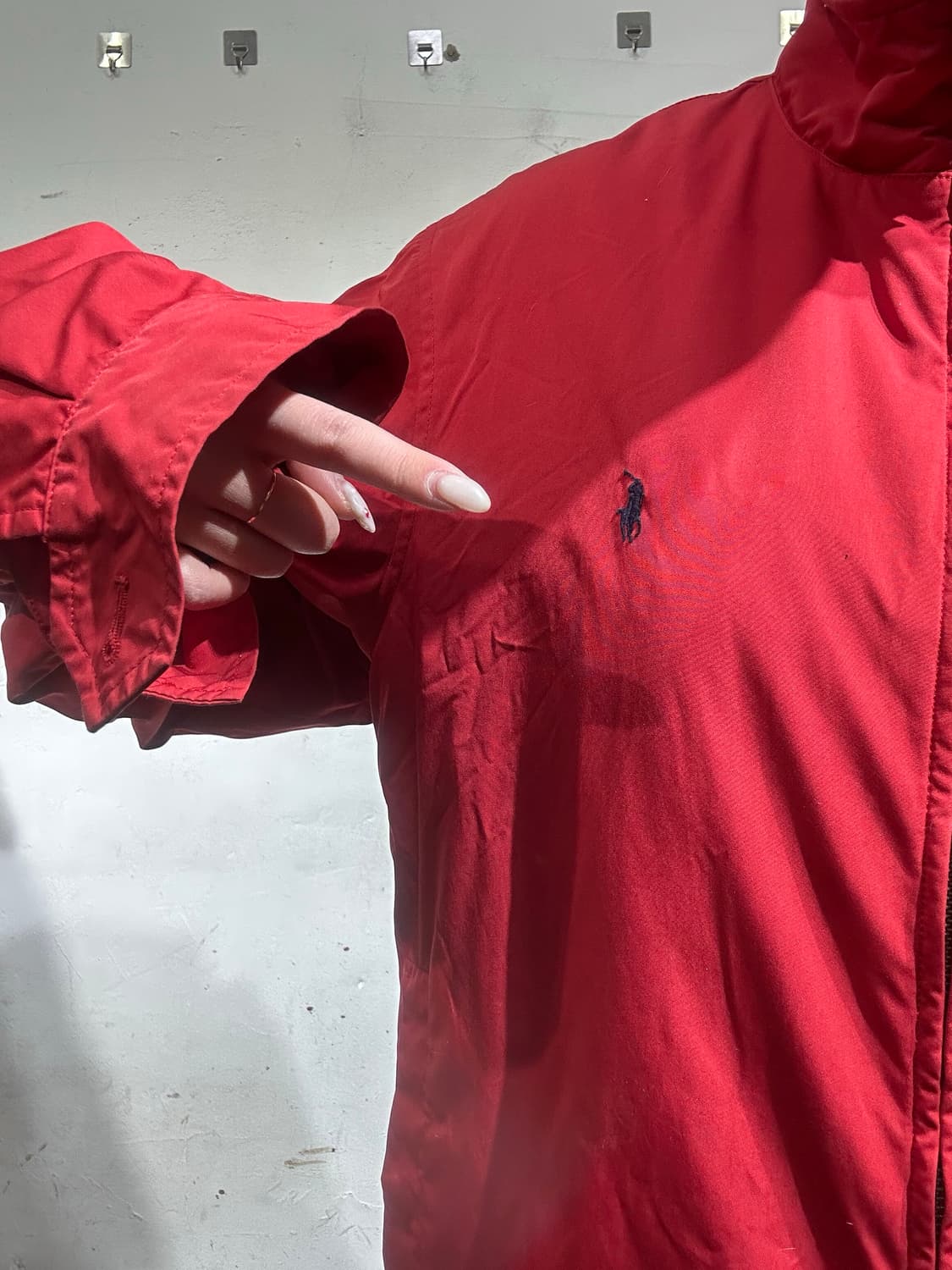 폴로 랄프 로렌 레드 기모 블루종 잠바 M 상품이미지4