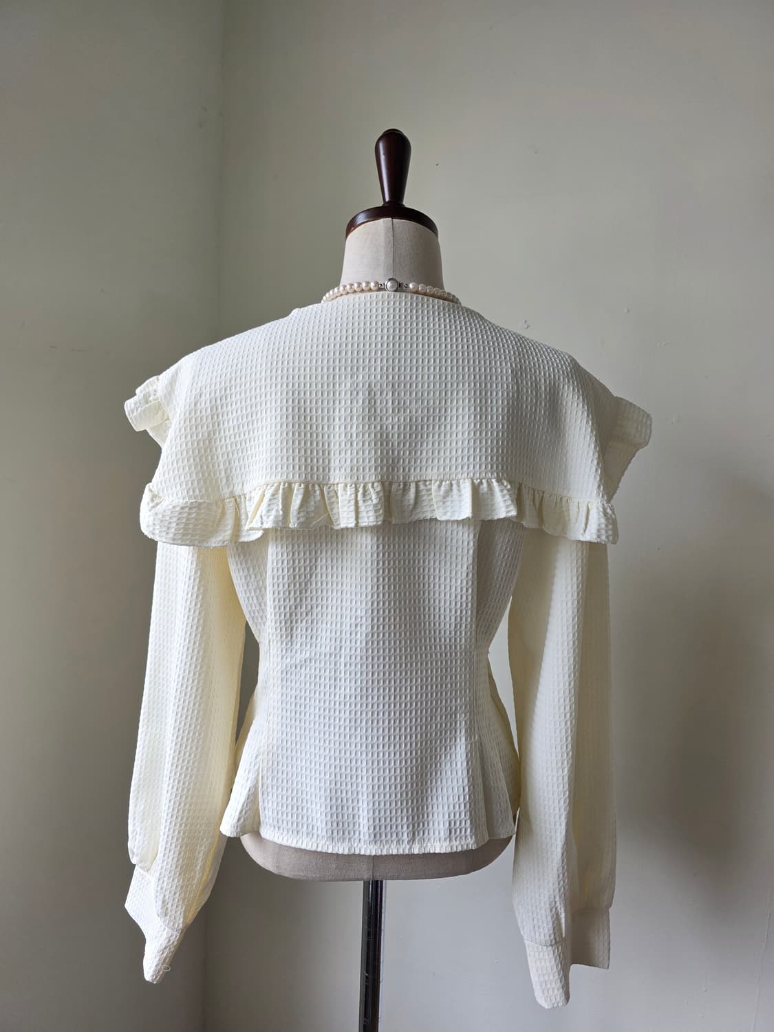 와플 빅카라 블라우스 상품이미지3