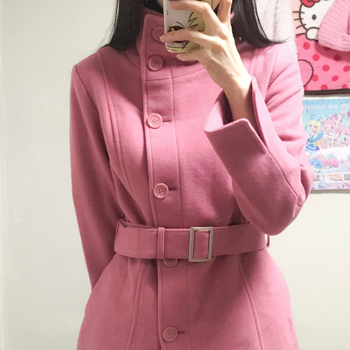 빈티지 벨트 코트 히메갸루 로걀 달천깔 라떼 페어리 공겜여주 고딕 상품이미지1