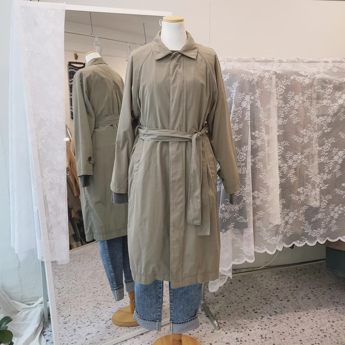 카키그레이 야상 트렌치코트 상품이미지2