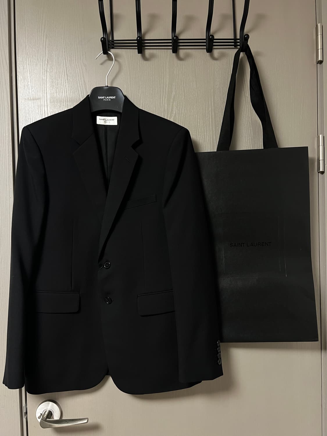 생로랑 버진울 스트레이트 칼라 싱글자켓 상품이미지1
