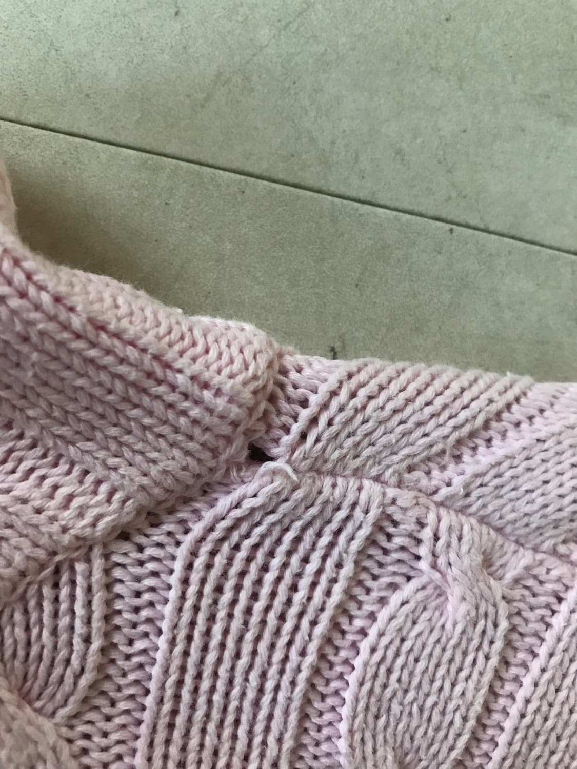 폴로 연핑크 케이블 니트집업 상품이미지8