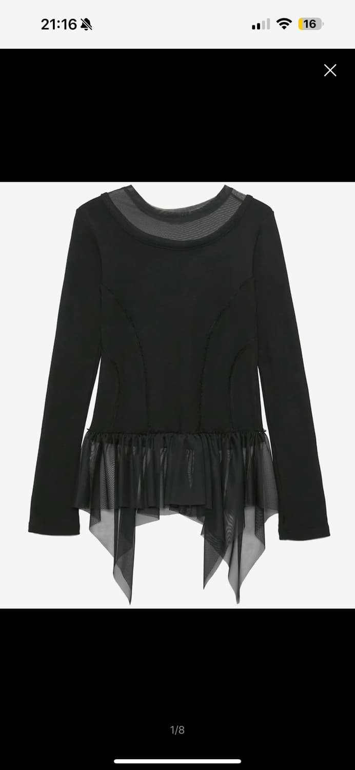 플레어업 레이어드 레이스 프릴 롱슬리브 상품이미지1