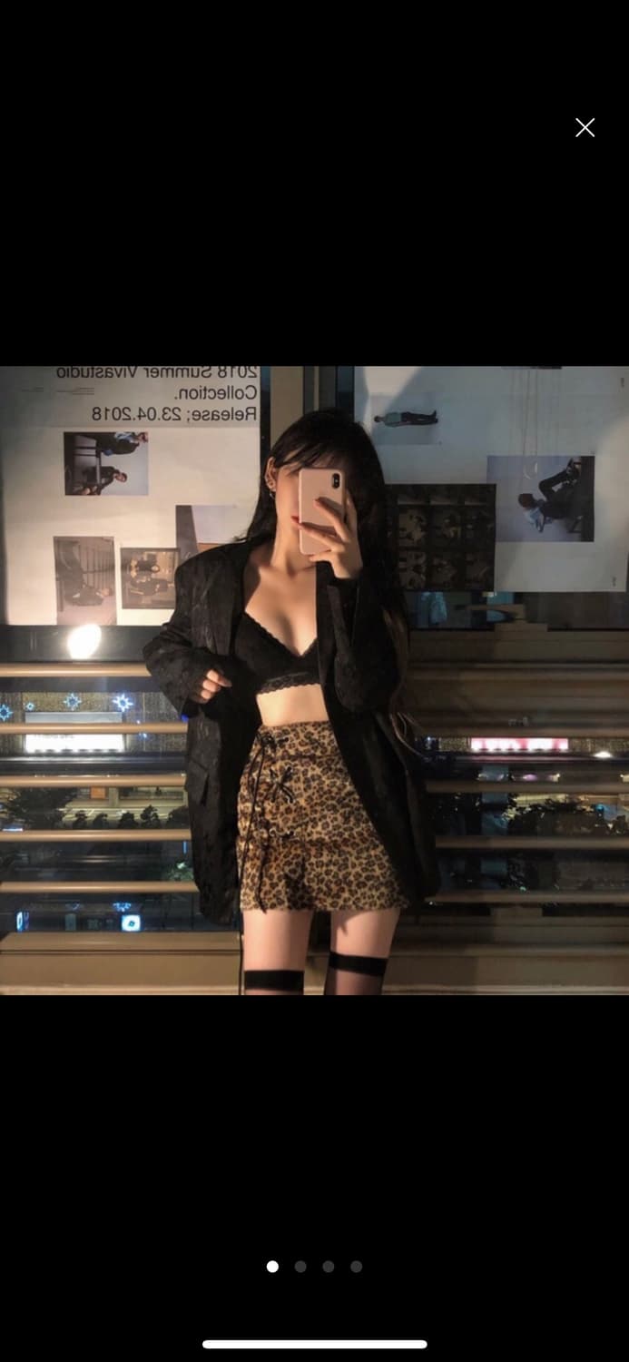체리퀴리 호피 아일렛 스커트 상품이미지1
