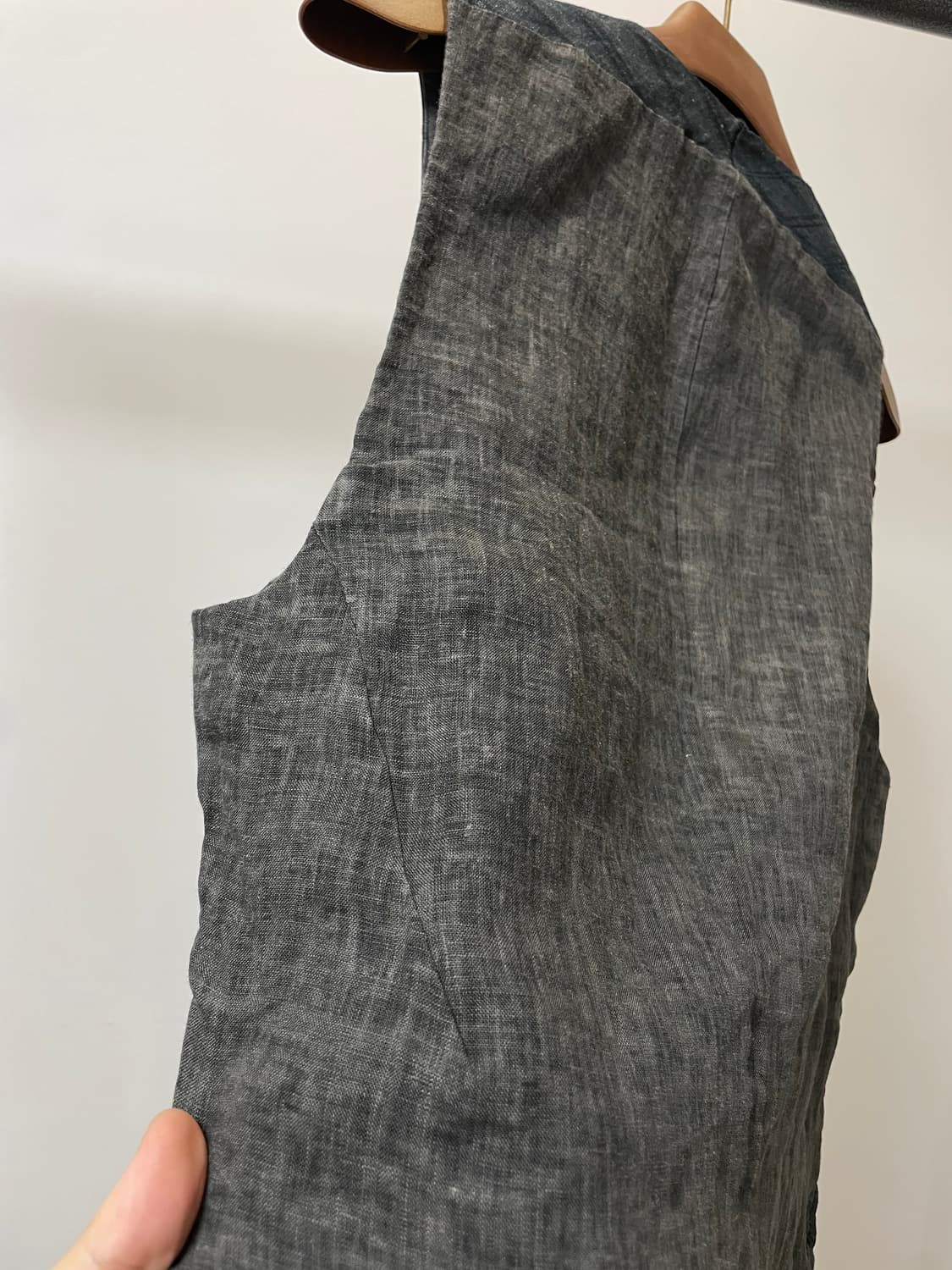 (S) Transit 트랜짓 스트라이프 투톤 린넨 코튼 베스트 상품이미지4