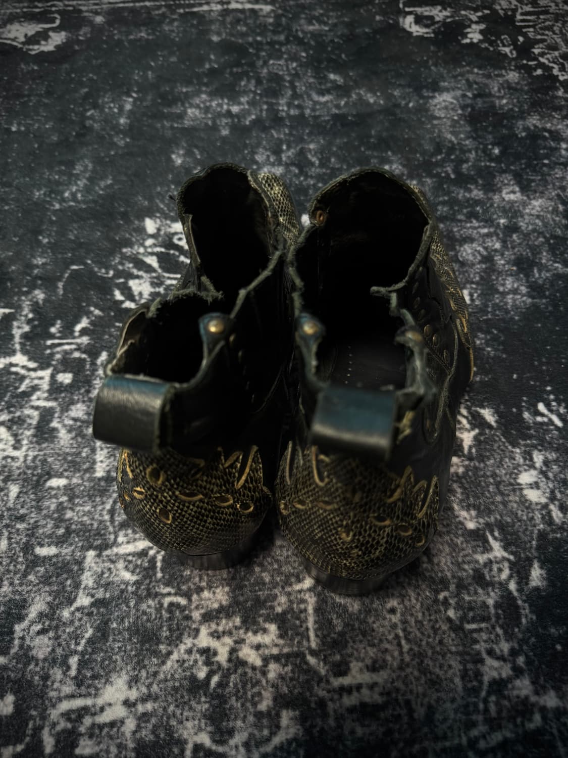 00s Mode Snake Skin Stud Boots 상품이미지4