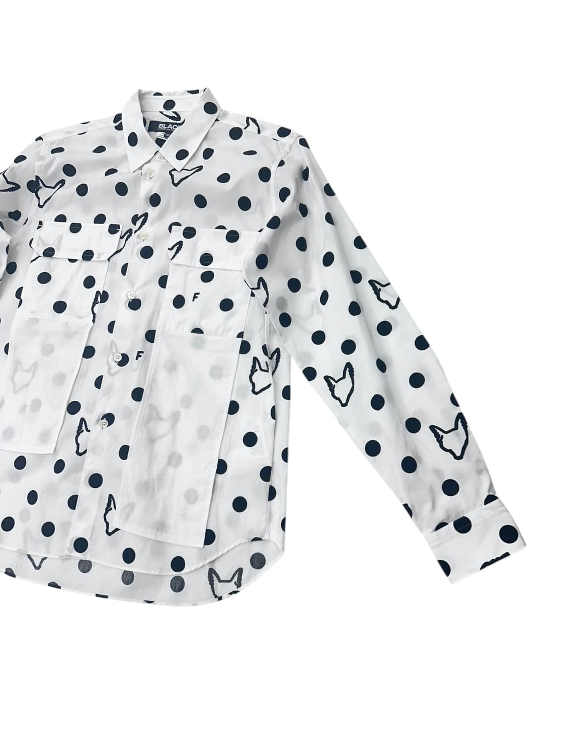 블랙 꼼데가르송 폴카 도트 셔츠 상품이미지2