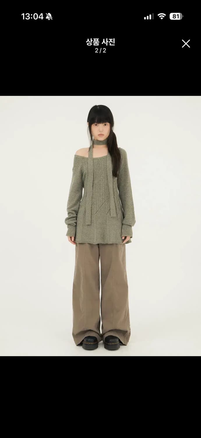 미레코 CABLE RECO KNIT OPS 케이블 레코 니트 원피스 상품이미지2