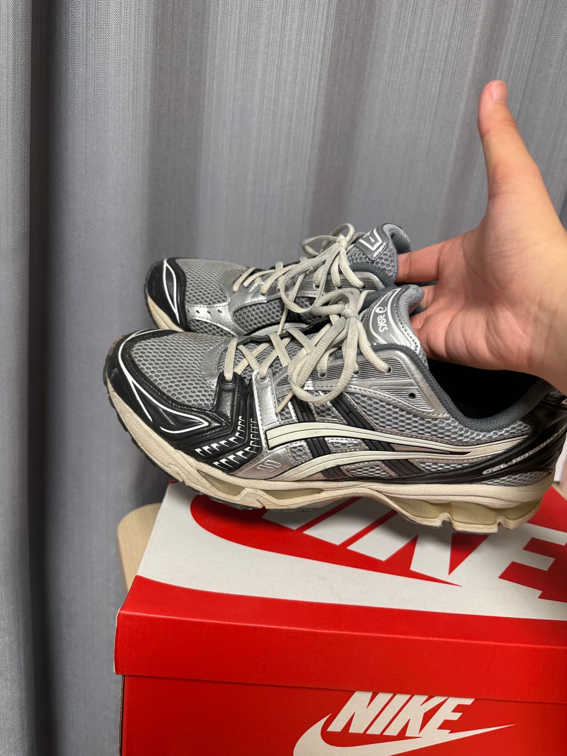 [290] 아식스 젤 카야노 14 블랙 글레이셔 그레이 상품이미지1