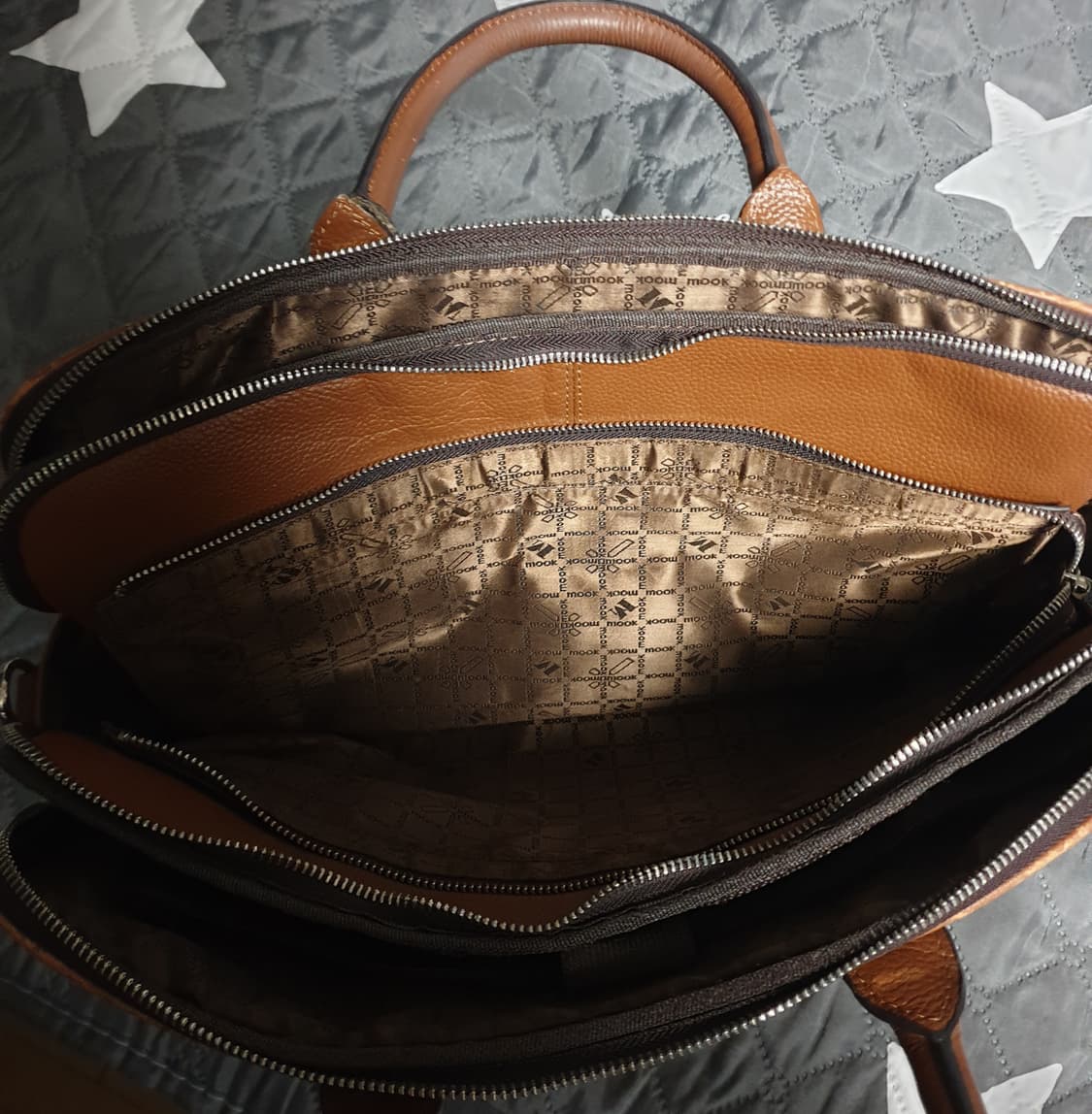 MOOK 무크 클래식 소가죽 비지니스 가방 브라운 상품이미지4