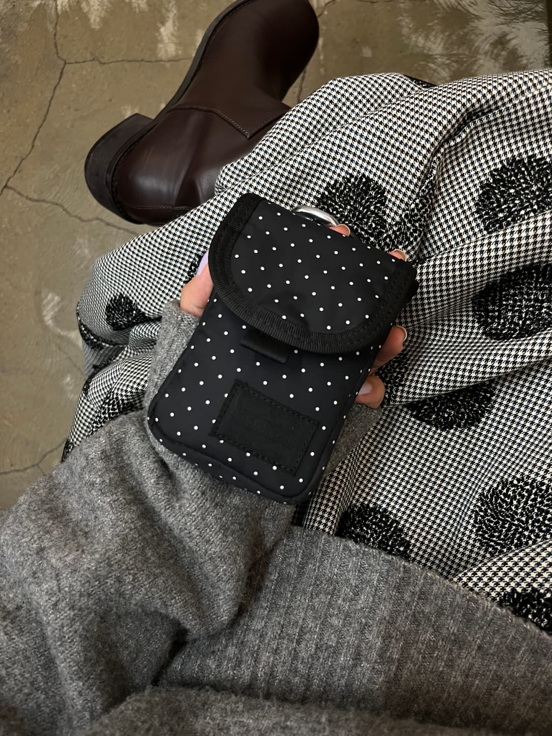 포터 도트 파우치 지갑 블랙 상품이미지1