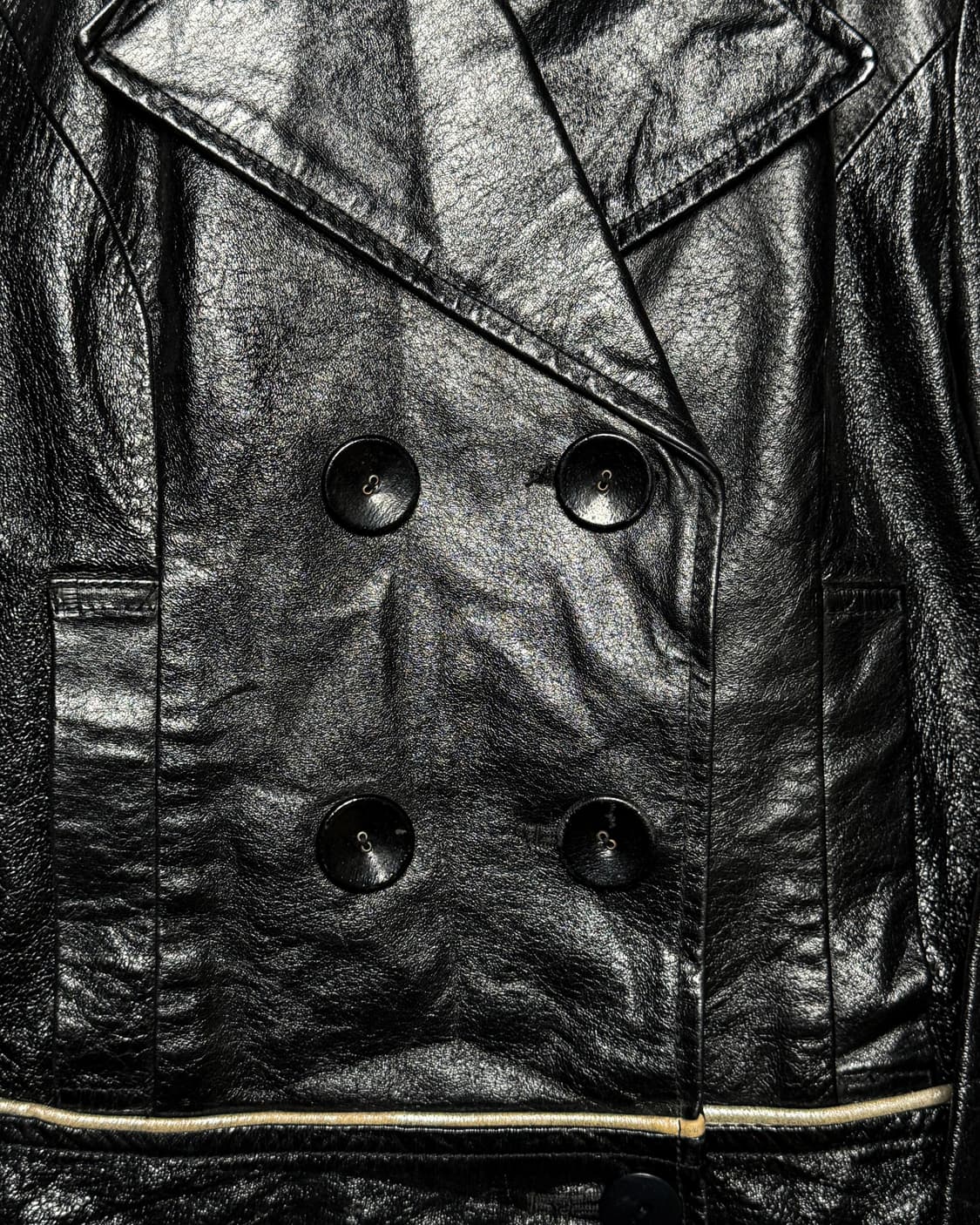 Black Double Leather Jacket 상품이미지8