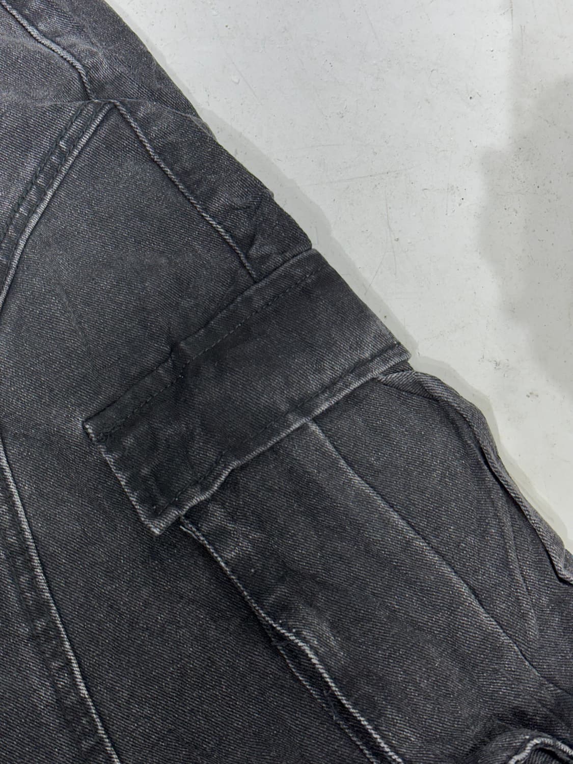 빈티지 빅 포켓 와이드 흑청 카고 바지 스트릿 힙합 팬츠 S 상품이미지6