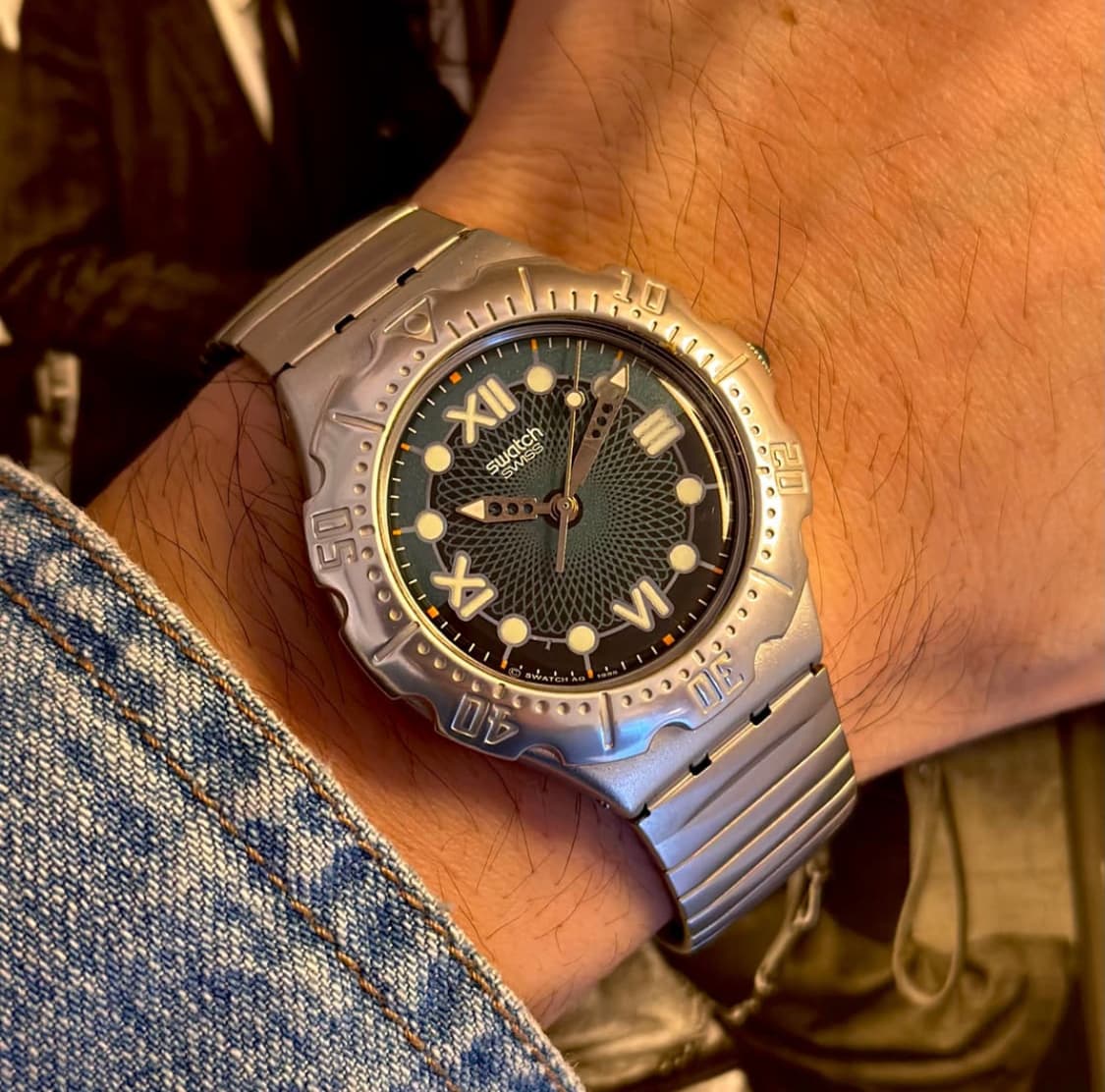 96년판) 빈티지 스와치 익스팬션 스트랩 실버 spaceship 상품이미지1