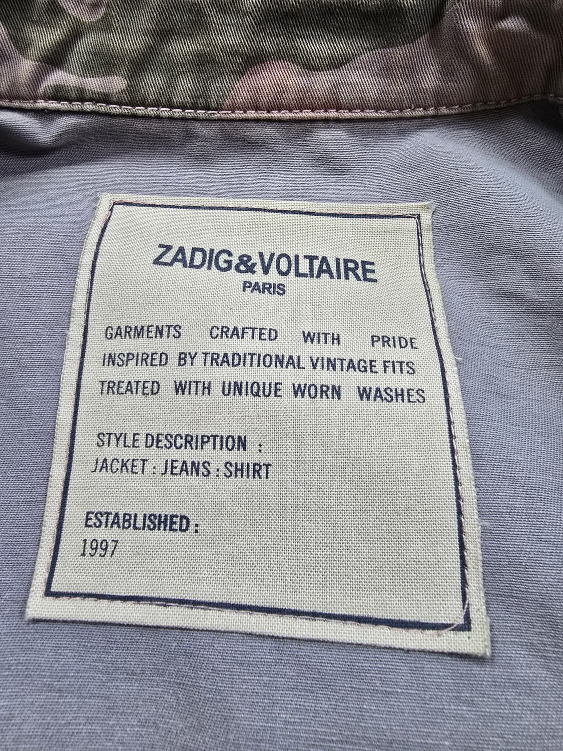 자딕앤볼테르 카모 자켓 XS (1724) 상품이미지3