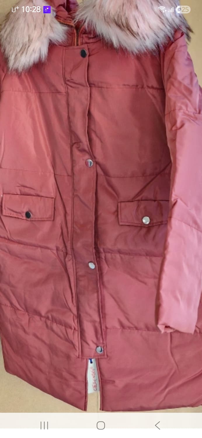 말린장미색 퍼 야상 롱 패딩 F 새상품 상품이미지6