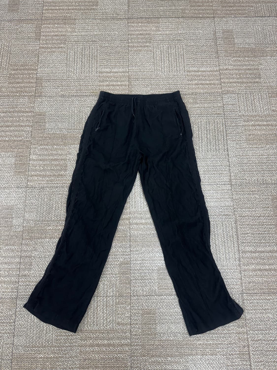 아워레가시 트랙 팬츠 블랙 캔버스 지지 상품이미지4