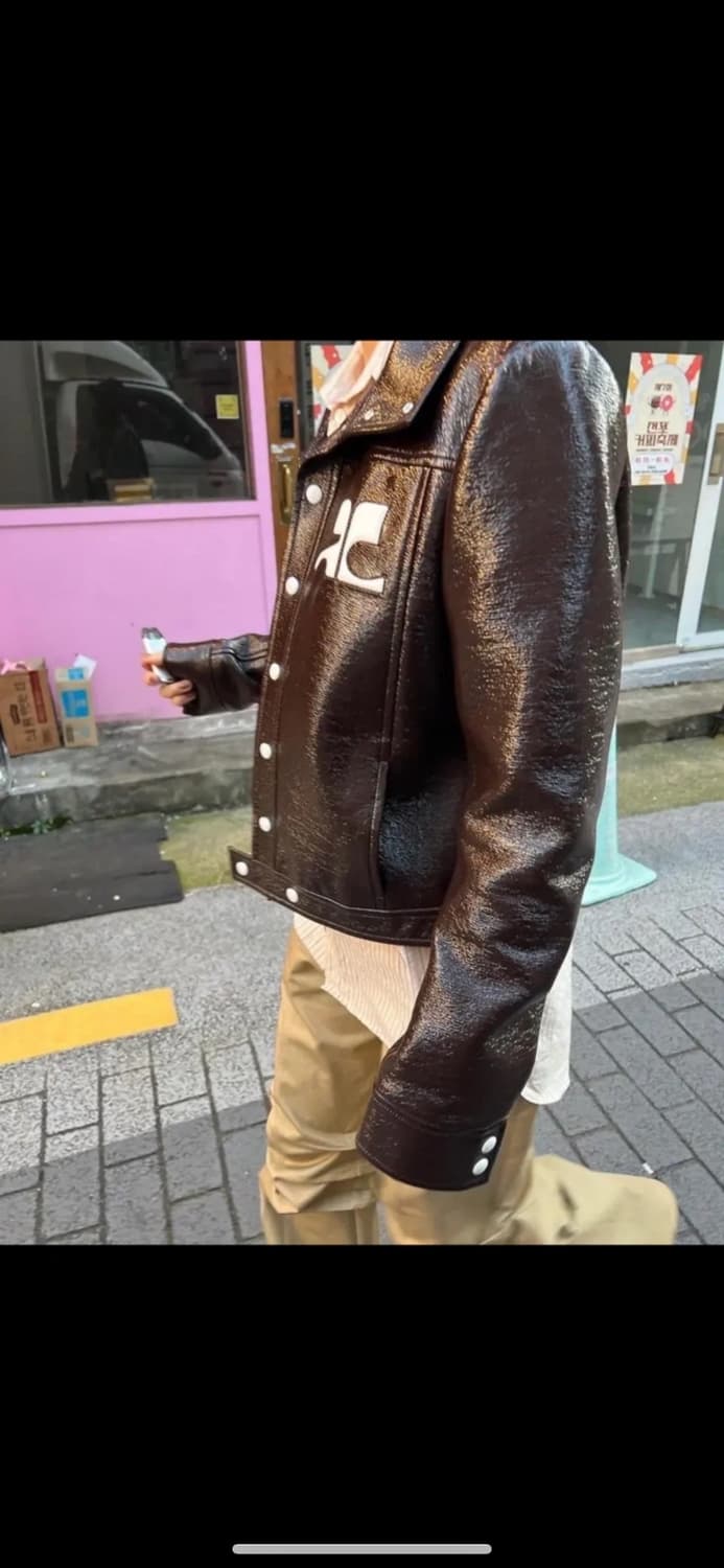 꾸레쥬 가죽자켓 남녀공용 50사이즈 상품이미지1