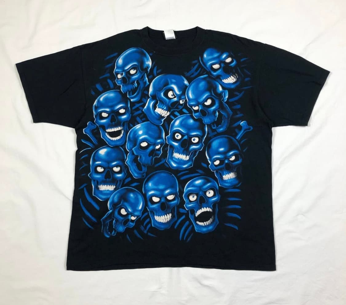 2001년도 리퀴드블루 스컬파일 반팔티셔츠 상품이미지1